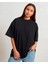 Oversize/geniş Kesim Pamuk Kısa Kollu Basic T-Shirt 1