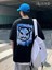 20/1 Penye Compack Bisiklet Yaka Kore Tarzı Sevimli Ayı Baskı Kısa Kol Erkek T-Shirt - Siyah 1