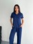 Osy Modal Yumuşak Dokulu Kumaş Kısa Kollu Yakalı T-Shirt Pantalon Ikili Takım- Lacivert 1