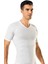 Erkek Beyaz V Yaka Bambu T-Shirt 1
