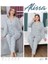 Azze Alissa 6186 Bayan Önü Düğmeli Çiçek Desenli Pijama Takımı 1