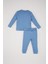 Yeni Sezon Erkek Bebek Pijama Takımı Fitilli Kaşkorse Dinazor Baskılı Uzun Kollu Üst Beli Lastikli Uzun Alt 4