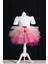 Hello Kitty Cupcake Temalı Kız Çocuk Beyaz Doğum Günü Elbisesi ve Parti Kostümü (Taç Hediyeli) 2
