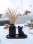 Black Collection - Dekoratif 2'li Set - Tüylük & Kedi Figürü 1