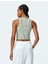 Yeni Sezon Bisiklet Yaka Pamuklu Simli Kolsuz Crop Top 4