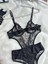 Çiçek Desenli Siyah Bodysuit 2
