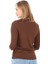 Kadın Bisiklet Yaka Viskon Likra Uzun Kollu Tişört-Kahve 3