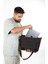 Siyah Kanvas Çapraz Omuz Çantası, Çok Bölmeli, Laptop/tablet Uyumlu 3