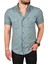 Slim Fit Pamuklu Likralı Kısa Kol Gömlek Kolay Ütülenebilir Çıt Çıtlı Cepli Spor Gömlek 2400253 1