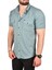 Slim Fit Pamuklu Likralı Kısa Kol Gömlek Kolay Ütülenebilir Çıt Çıtlı Cepli Spor Gömlek 2400253 2