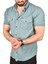 Slim Fit Pamuklu Likralı Kısa Kol Gömlek Kolay Ütülenebilir Çıt Çıtlı Cepli Spor Gömlek 2400253 4