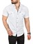 Slim Fit Pamuklu Likralı Kısa Kol Gömlek Kolay Ütülenebilir Çıt Çıtlı Cepli Spor Gömlek 2400253 4