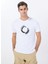 Bisiklet Yaka Baskılı Beyaz Erkek T-Shirt PBF5SM-TST9547 1