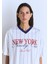 New York Baskılı Beyaz Forma Tişört 1613496-620 5