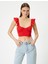 Yeni Sezon Fırfırlı Crop Büstiyer Arkası Bağlamalı Kolsuz Kalp Yaka Slim Fit Bürümcük 3