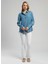 Fitted Klasik Yaka Düz Kadın Denim Gömlek 252 Lcf 141003 Classy Denım 1