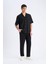 Yazlık Viskon Jogger Pantolon Regular Fit Normal Kesim Keten Karışımlı Düz Paça Cepli B4867AX25SM 3