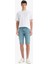 Slim Fit Dar Kesim Jean Bermuda Şort F4220AX25SM 2