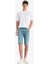 Slim Fit Dar Kesim Jean Bermuda Şort F4220AX25SM 3