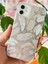Apple iPhone 11 Kılıf Parlak Beyaz Yaprak Desenli Darbe Emici Kamera Korumalı Renkli Silikon Kapak 1