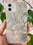 Apple iPhone 11 Kılıf Parlak Beyaz Yaprak Desenli Darbe Emici Kamera Korumalı Renkli Silikon Kapak 2