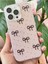 Apple iPhone 16 Pro Uyumlu Kılıf Simli Siyah Fiyonk Desenli Renkli Parlak Darbe Emici Kapak 3