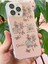 Apple iPhone 15 Pro Max Uyumlu Kılıf Simli Beyaz Gül Desenli Renkli Parlak Darbe Emici Kapak 4