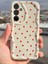 Samsung Galaxy S24 Fe Kılıf Kamera Korumalı Dalga Kenarlı Kırmızı Kalp Desenli Silikon Kapak 5