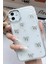 Apple iPhone 11 Kılıf Fiyonk Desenli Şeffaf Simli Gümüş Kamera Çıkıntılı Parlak Kapak 1