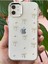 Apple iPhone 11 Kılıf Fiyonk Desenli Şeffaf Simli Gümüş Kamera Çıkıntılı Parlak Kapak 4