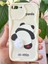 Apple iPhone 7/8 Plus Uyumlu Kılıf Tasarımlı Desenli Kamera Korumalı Panda Beyaz Püsküllü Silikon Kapak 2
