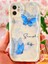 Apple iPhone 11 Kılıf Kamera Korumalı Silikon Mavi Kelebek Desenli Dalga Kenarlı Kapak 2