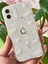 Apple iPhone 11 Kılıf Fiyonk ve Inci Desenli Şeffaf Simli Kamera Çıkıntılı Parlak Kapak 2