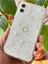 Apple iPhone 11 Kılıf Fiyonk ve Inci Desenli Şeffaf Simli Kamera Çıkıntılı Parlak Kapak 3