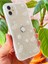 Apple iPhone 11 Kılıf Fiyonk ve Inci Desenli Şeffaf Simli Kamera Çıkıntılı Parlak Kapak 5