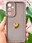 Samsung Galaxy A55 Kılıf 3D Kalp Tasarımlı Kahverengi Desenli Yumuşak Kamera Korumalı Silikon Kapak 2