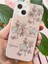 Apple iPhone 13/14 Uyumlu Kılıf Simli Beyaz Gül Desenli Renkli Parlak Darbe Emici Kapak 2