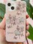 Apple iPhone 13/14 Uyumlu Kılıf Simli Beyaz Gül Desenli Renkli Parlak Darbe Emici Kapak 3