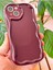 Apple iPhone 15 Uyumlu Kılıf Kamera Korumalı Dalga Kenarlı Darbe Emici Bordo Silikon Kapak 6