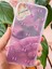 Apple iPhone 16 Plus Uyumlu Kılıf Mor Simli Fiyonk Desenli Renkli Parlak Darbe Emici Kapak 1