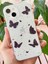 Apple iPhone 14 Plus Uyumlu Kılıf Simli Siyah Kelebek Desenli Renkli Parlak Darbe Emici Kapak 4