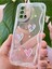 Oppo A74 Kılıf 3D Kalpli Inci Tasarımlı Desenli Kamera Korumalı Şeffaf Silikon Kapak 1