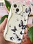 Apple iPhone 13 Kılıf Kamera Korumalı Silikon Siyah Kelebek Desenli Dalga Kenarlı Kapak 1