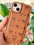 Apple iPhone 13/14 Kılıf Yumuşak Dokulu Fiyonk Desenli Kahverengi Yumuşak Koruyucu Silikon Kapak 1