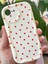 Apple iPhone 16E Kılıf Kamera Korumalı Dalga Kenarlı Kırmızı Kalp Desenli Silikon Kapak 3
