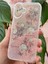 Apple iPhone 16 Plus Uyumlu Kılıf Simli Beyaz Gül Desenli Renkli Parlak Darbe Emici Kapak 4