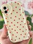 Apple iPhone 12 Kılıf Kamera Korumalı Dalga Kenarlı Kırmızı Kalp Desenli Silikon Kapak 3