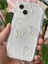 Apple iPhone 14 Plus Kılıf 3D Kalpli Inci Tasarımlı Desenli Kamera Korumalı Şeffaf Silikon Kapak 2