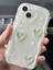 Apple iPhone 14 Plus Kılıf 3D Kalpli Inci Tasarımlı Desenli Kamera Korumalı Şeffaf Silikon Kapak 3