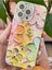 Apple iPhone 16 Pro Kılıf Renk Değiştiren Taşlı Kamera Lens Korumalı Pembe Çiçek Desenli Darbe Emici Kapak 2